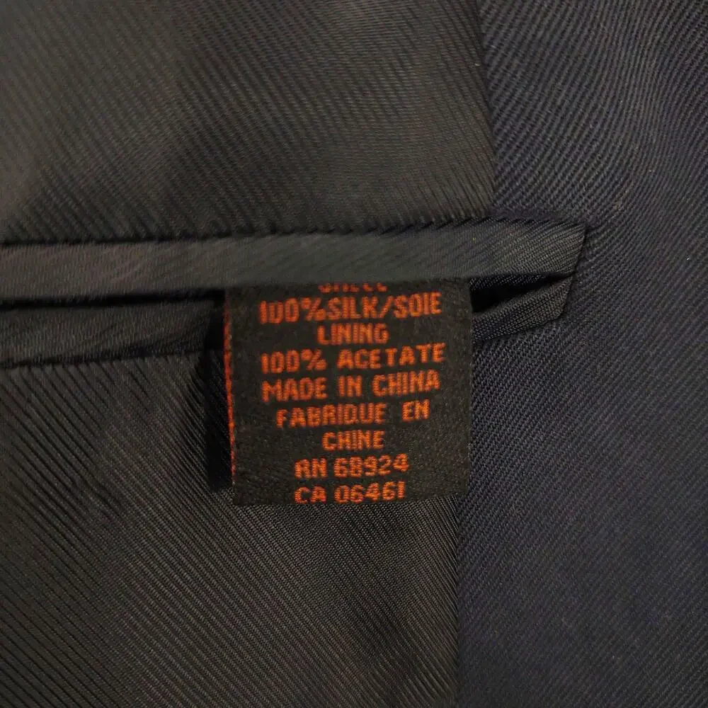 AXIS Men's‎ XL Navy Blue Silk Blazer Jacket 3-Button Sports Coat Formal Classic